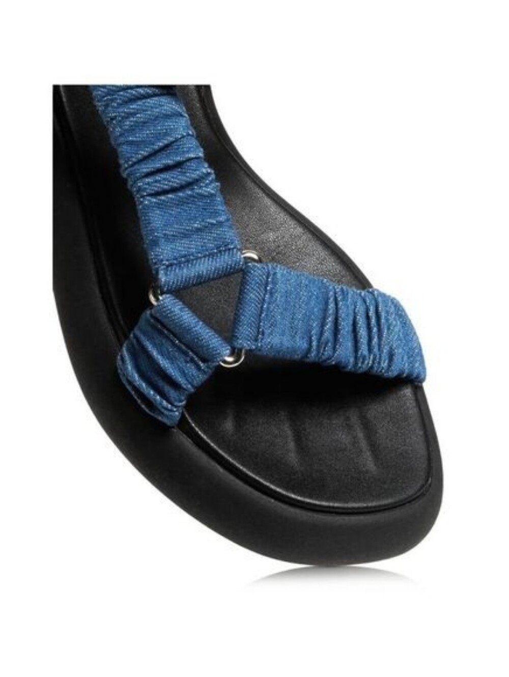 Aqua Tenley Platform Denim Sandals. Color Indigo Blue. Size 10. - Picture 2 of 9